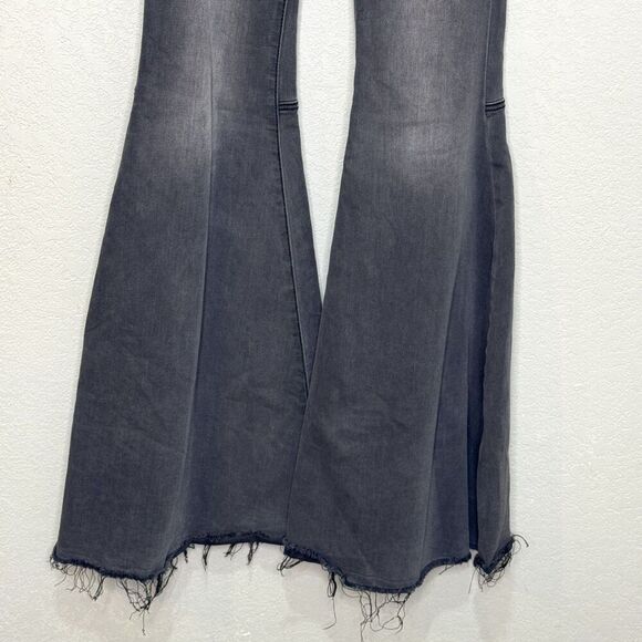 We The Free Jeans 26 Black Just Float On Flare Bell Bottom Distressed Boho - Picture 6 of 12